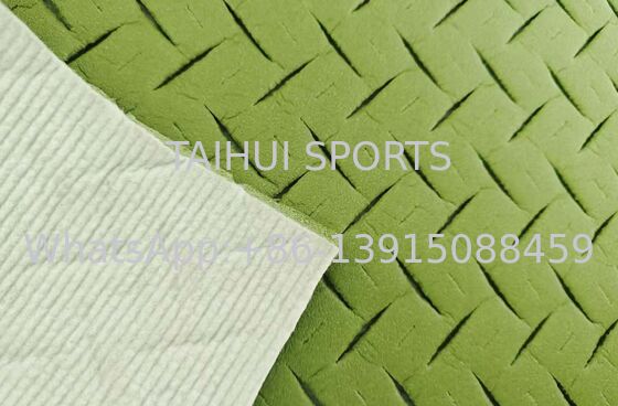 Νέο σχεδιασμό PE Foam υλικό Shock Pad Underlay Μπλε πράσινο χρώμα Roll Package για το γήπεδο ποδοσφαίρου