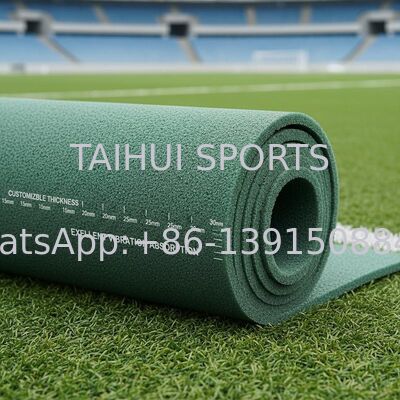 FIFA πιστοποιημένο υπόστρωμα απορρόφησης κραδασμών με σχεδιασμό διαμαντένιων οπών για τεχνητούς χλοοτάπητες αθλητικών γηπέδων προσαρμοσμένου μήκους