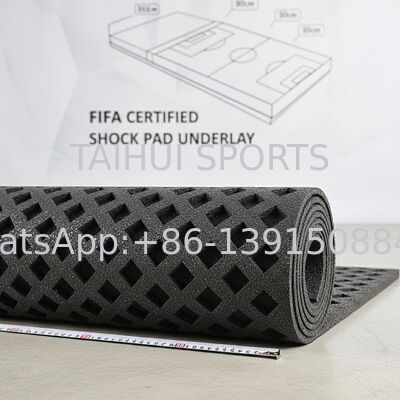 FIFA πιστοποιημένο υπόστρωμα απορρόφησης κραδασμών με σχεδιασμό διαμαντένιων οπών για τεχνητούς χλοοτάπητες αθλητικών γηπέδων προσαρμοσμένου μήκους