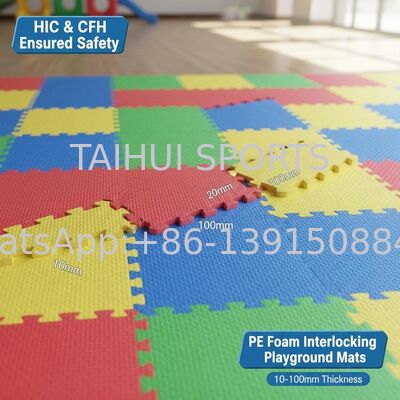 ΠΕ Φόμιμο Εναρμόνιση Safety Mat με πάχος 10-100mm και HIC & CFH Εγγυημένο για το παιδικό χώρο Shock Pad