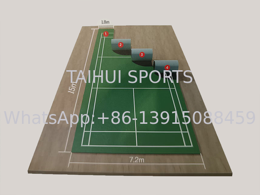 Σύγχρονο Οικολογικό Δάπεδο 3.5mm-8mm Ανθεκτικό Αθλητικό Δάπεδο με Υφή Ξύλου για Γήπεδα Μπάσκετ/ Βόλεϊ/ Πινγκ-Πονγκ/ Μπάντμιντον/ Πικλμπολ