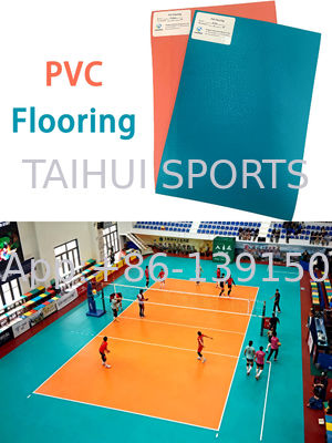 6mm Badminton Pvc Floor Tile Πράσινο / Μπλε / Κίτρινο / Κόκκινο / Γκρίζο Υγιεινή Εξωτερικό Εσωτερικό PVC δάπεδο